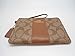Coach Crossgrain Leather Corner Zip Wristlet Khaki Saddle