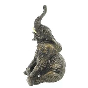 BABY ELEPHANT ~ Bronzed Wildlife Sculpture ~ NEW! (07012)