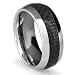 8MM Men’s Titanium Ring Wedding Band with Black Carbon Fiber Inlay