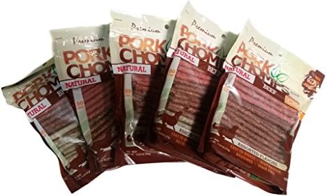 Scott Pet Products Pork Chomps Assorted Munchy Sticks Treat, 50 treats per bag, (5 bags)