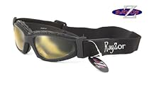 2010 Rayzor Professional UV400 Black 2 In 1 Ski / SnowBoard Sunglasses / Goggles, With a Clear Yellow Anti-Glare Clarity Lens and a Detachable Elasticated Headband.