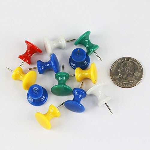 12 Jumbo-sized Push Pins with Extra-Large Faces in Assorted Colors