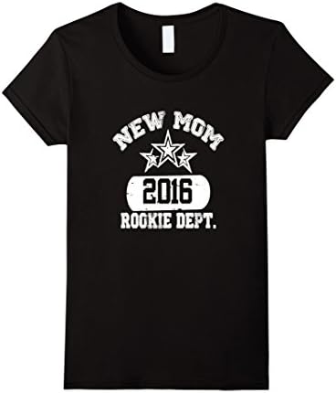 Women's New Mom 2016 Rookie Dept Shirts Large Black