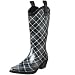 dav Women's Western Cowboy Plaid Boot