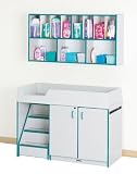 Jonti-Craft 5145JC003 DIAPER CHANGER WITH STAIRS - LEFT - BLUE