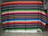 X-large Mexican Serape Blanket Gray (82" By 62)