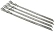 Steven Raichlen Best of Barbecue Signature Stainless Steel Grilling Kabob Skewers, Set of 4 (5/8-inch Wide)