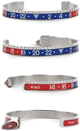 Speedometer Official Steel Bangle - Iconic Luxury Unisex Bracelets - Minded - Designed And Made Entirely In Italy - Red Blue Red
