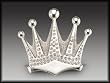 Silver Star "Rhinestone Crown" Metal Belt Buckle
