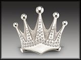 Silver Star "Rhinestone Crown" Metal Belt Buckle