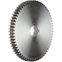 Boston Gear GA49 Plain Change Gear, 14.5 Degree Pressure Angle, 20 Pitch, 0.625" Bore, 49 Teeth, Steel