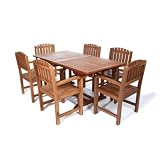 All Things Cedar TE90-20 7 Piece Rectangle Dining Chair Set