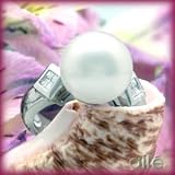 Platinum 11MM White South Seas Pearl & Diamond Ring