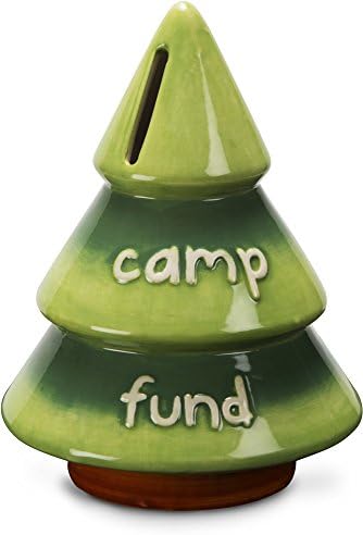 We Baby Camp Fund Ceramic Pine Tree Piggy Bank