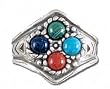 Solid Sterling Silver Lapis, Malachite, Turquoise, and Carnelian Ring