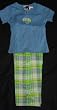 Big Sister/Little Sister Capri Set - Blue/Green Print