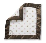SwaddleDesigns Baby Lovie Security Blanket - Pastel Pink and Gold Dots Fuzzy with Mocha Trim
