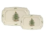 Spode Christmas Tree Set of 2 Rectangular Platter