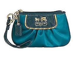 Coach Amanda Satin Wristlet Wallet Case Bag 42031 Teal