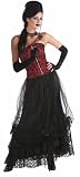 Forum Womens Long Black Goth Victorian Steampunk Vampire Crinoline Skirt