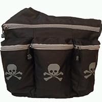 Diaper Dude Black Diaper Bag with Skull and Cross Bones