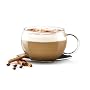 Bormioli Rocco H Drink Rondo Cappuccino Cup with Steel Saucer, Set of 2