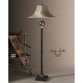 Red Artichoke Floor Lamp in Oil Rubbed Bronze by Uttermost
