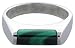 Sterling Silver Thin Malachite Ring size 7