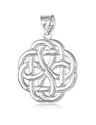 10k White Gold Triquetra Celtic Trinity Pendant