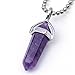Ayliss® Quartz Crystal Healing Point Chakra Cut Gemstone Pendant for Necklace (Amethyst)