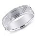 14K White Gold Laser Design Men's Wedding Band