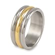 Gold Plated Polished Rounded Titanium Ring (8.8 mm) - Sizes 8 - 13