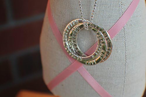 Hand Stamped Jewelry - Fruits of the Spirit Necklace - Interlocking Rings - Russian Ring Pendant - Galatians - Christian Jewelry