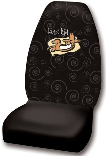 PlastiColor 006519R01 Max and Lucy Lovin Life Dog Universal-Fit Bucket Seat Cover