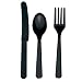 Black Cutlery Assortment (8pc Each of spoons, knives and forks)