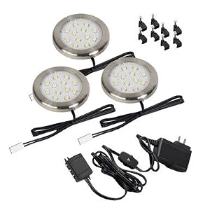 AmerTac LSP30KBAMCC Surface Mount LED Ultra Thin Puck Under Cabinet Lighting by 