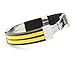 Fashion Friendship Charm Stainless Steel Rubber Silicone Power Slap Bracelets Making for Men Yellow