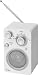 Produkt-Bild: Miniradio, Transistorradio (Tragbares Radio mit Line in f&uuml;r Ipod oder Mp3, Kopfh&ouml;rer-Anschluss, Teleskop-Antenne, Tragegriff, Weiss) NEU + OVP