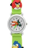 TimerMall OEM - Montre Enfants - Quartz - Caoutchouc - Cartoon oiseaux en col??re en caoutchouc vert Bracelet Cadran KiSport Watches