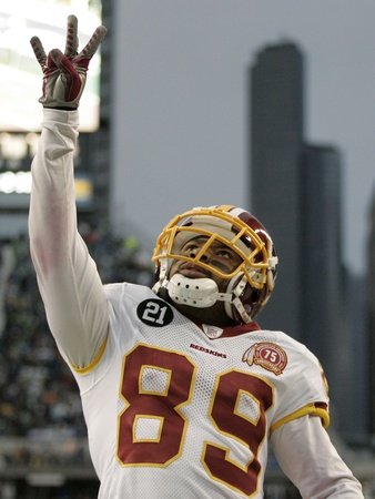 Redskins Seahawks Football: Seattle, WASHINGTON - Santana Moss Photographic Poster Print by John Froschauer, 18x24