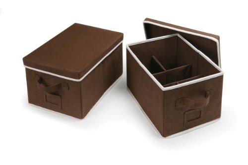 Badger Basket Folding Storage Baskets with Adjustable Dividers, Espresso, Medium, 2 Count