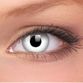 1 DAY USE Whiteout Contact Lenses Halloween