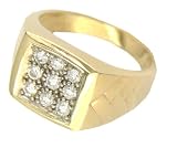 14K Two Tone Gents Diamond Ring