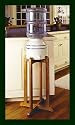 Porcelain Water Dispenser Blue Stripe with Wooden Stand
