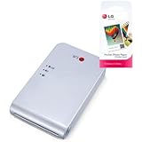LG Popo Pocket Photo Printer PD239 (White) Bundle with 30-Pack of Inkless Photo Paper for Android, iOS