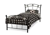 Football Single Metal Bed in Glossy Black
