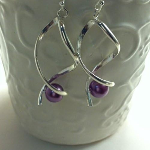 Elegant Twirl Earrings(Cute Purple) +Zebra Jewelry Pouch.
