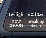 SET of 4: Twilight + New Moon + Eclipse + Breaking Dawn Car Decal / Sticker