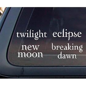 SET of 4: Twilight + New Moon + Eclipse + Breaking Dawn Car Decal / Sticker