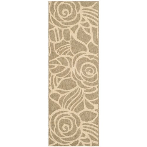 Safavieh Courtyard Collection CY5141B Coffee and Sand Indoor/ Outdoor Area Runner, 2-Feet 7-Inch by 8-Feet 2-Inch